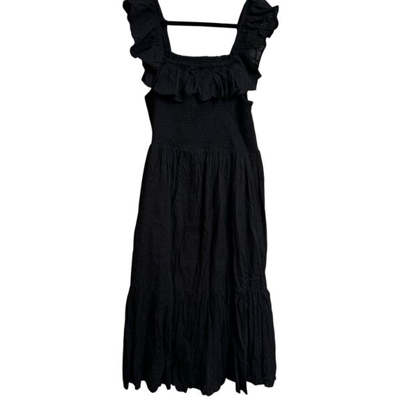 Dotti Dresses & Skirts - Dotti Black Ruffle Sleeve Smocked Square Neck Dress Coverup XL NWT